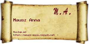 Mausz Anna névjegykártya
